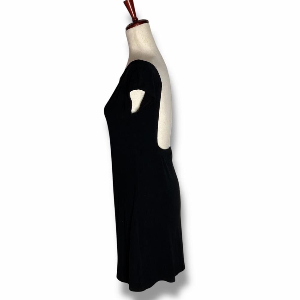 Free People Beach Black Scoop Back Cap Sleeves Mini Dress Size Medium - Picture 3 of 7